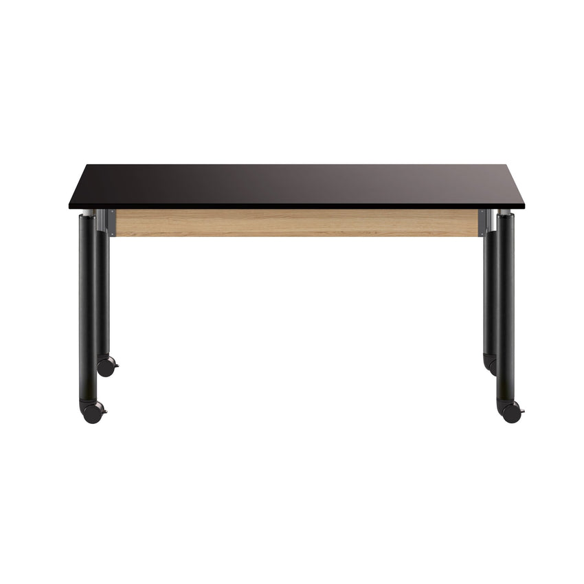 NPS Height Adjustable Science Lab Table, 24" X 60", Phenolic Top, Black Legs (National Public Seating NPS-SLT4-2460P) - SchoolOutlet