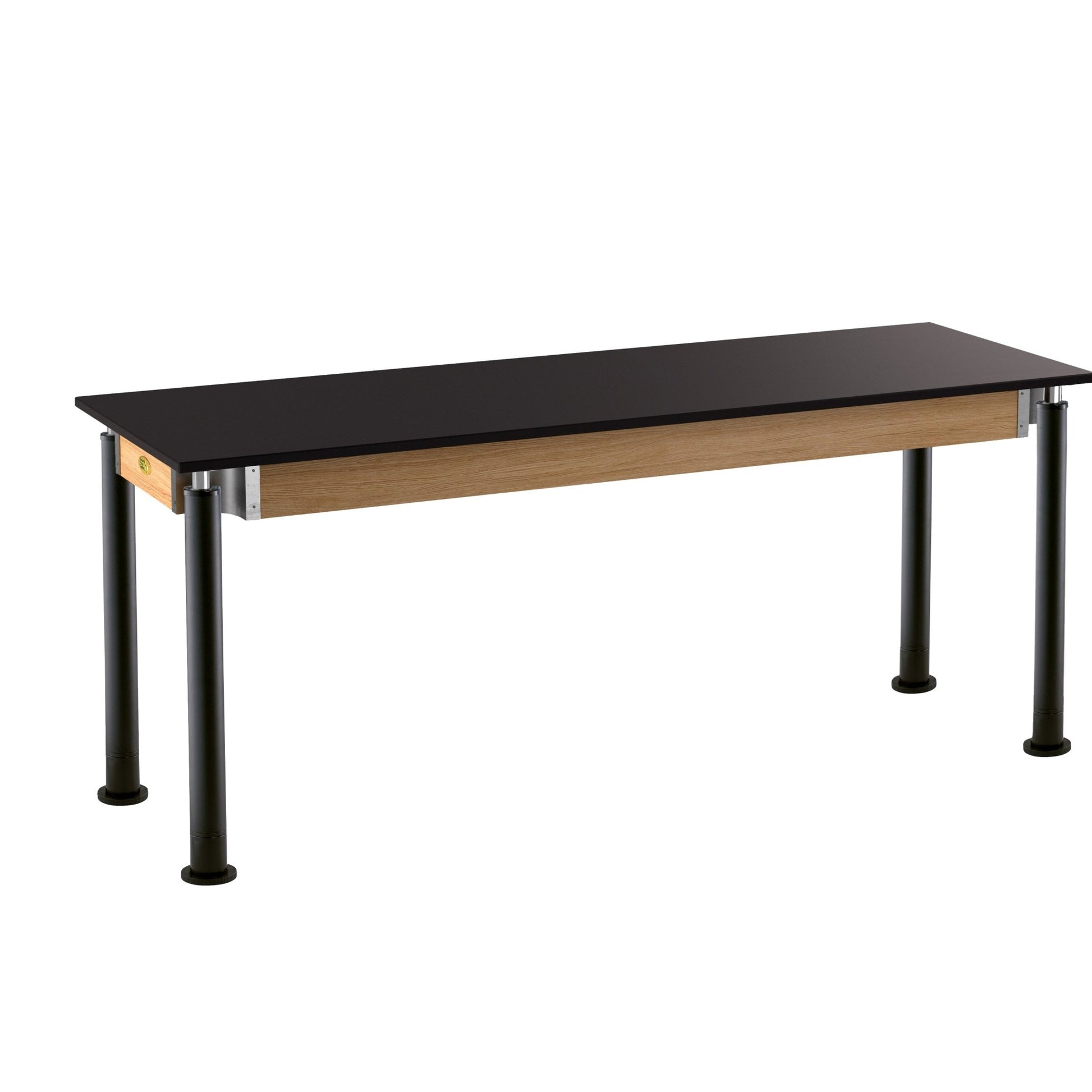 NPS Height Adjustable Science Lab Table, 24" X 72", Phenolic Top, Black Legs (National Public Seating NPS-SLT4-2472P) - SchoolOutlet