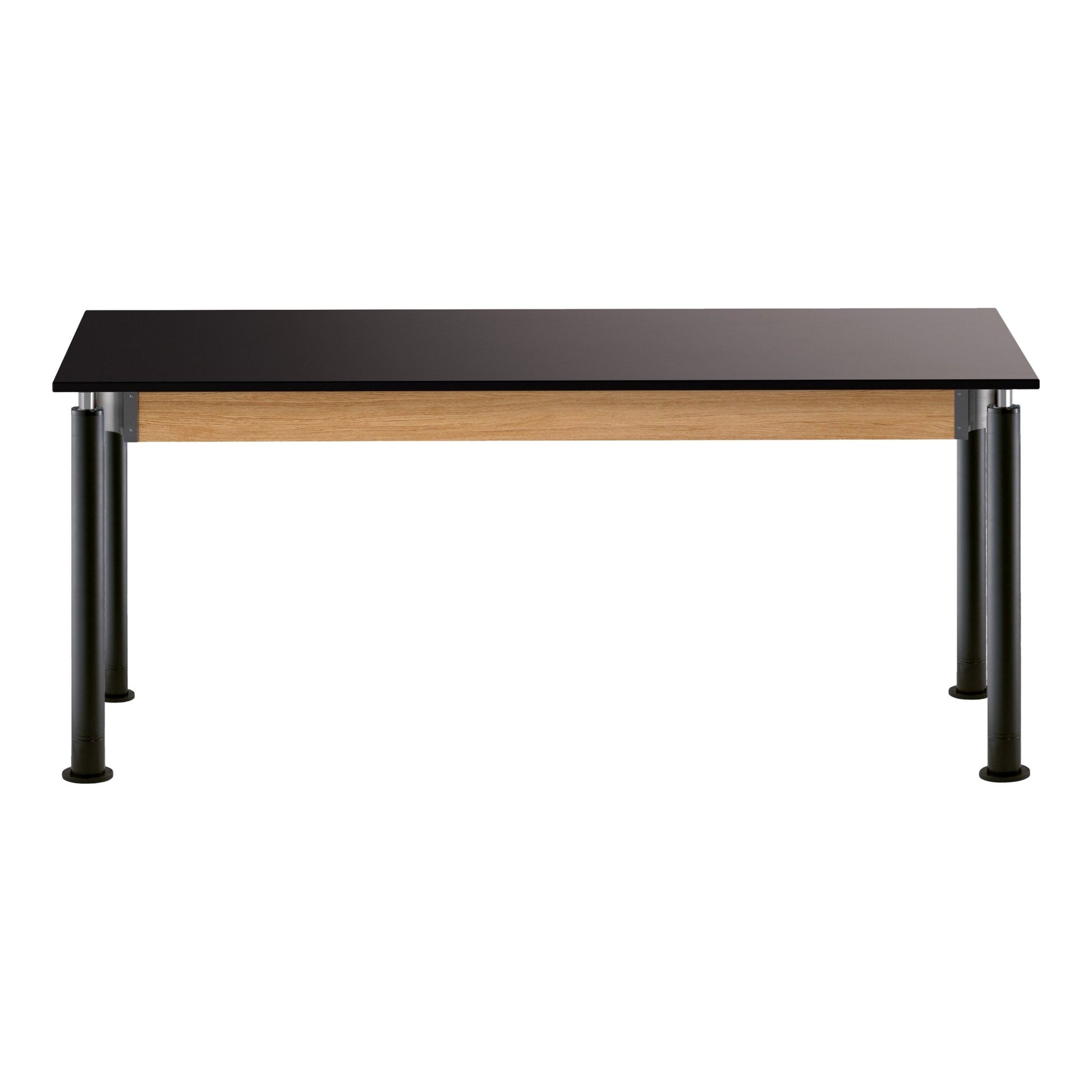 NPS Height Adjustable Science Lab Table, 24" X 72", Phenolic Top, Black Legs (National Public Seating NPS-SLT4-2472P) - SchoolOutlet