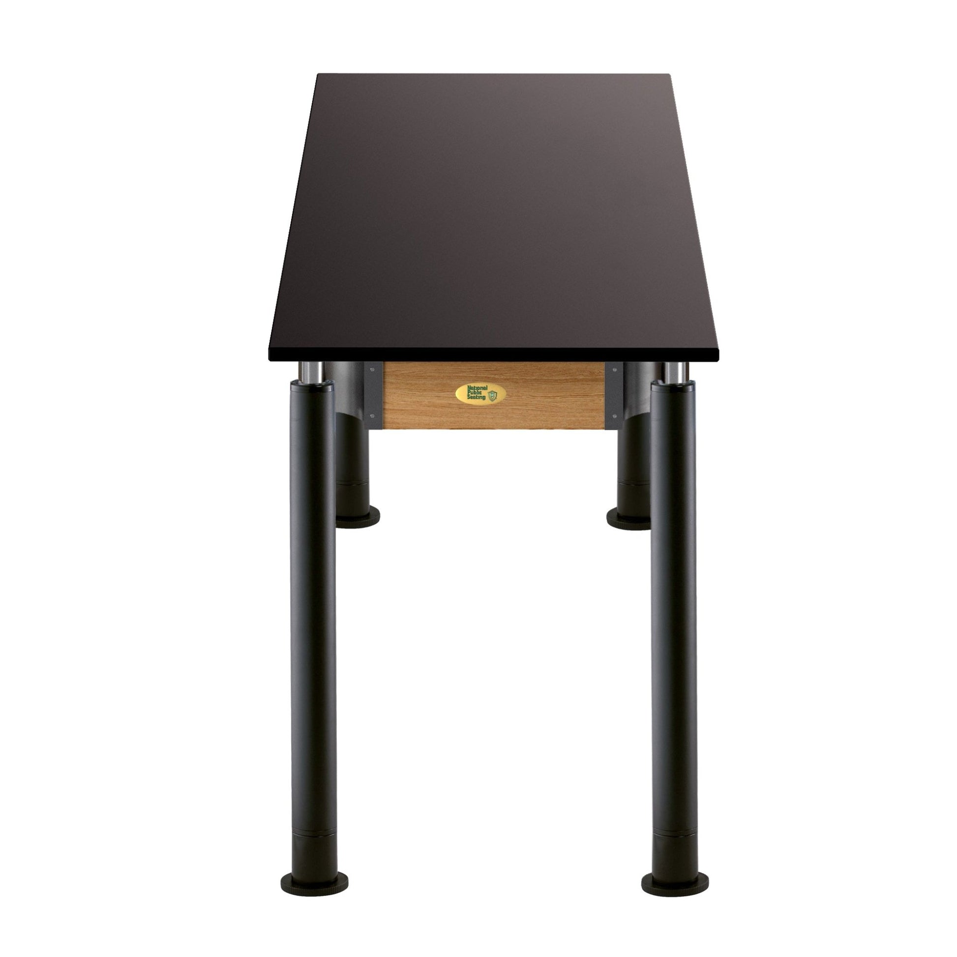 NPS Height Adjustable Science Lab Table, 24" X 72", Phenolic Top, Black Legs (National Public Seating NPS-SLT4-2472P) - SchoolOutlet