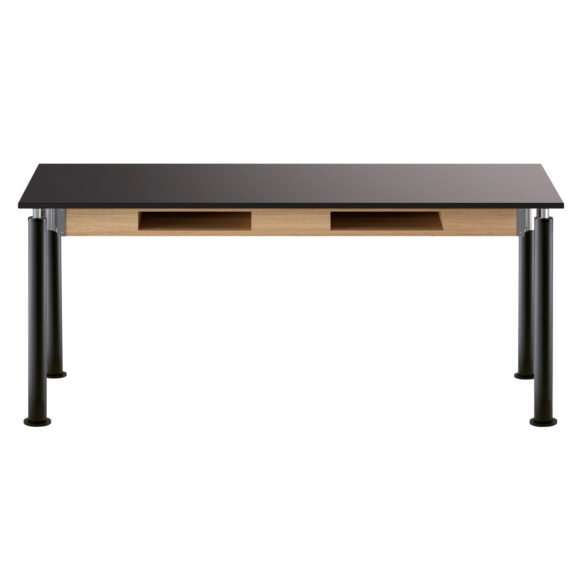 NPS Height Adjustable Science Lab Table, 24" X 72", Phenolic Top, Black Legs (National Public Seating NPS-SLT4-2472P) - SchoolOutlet