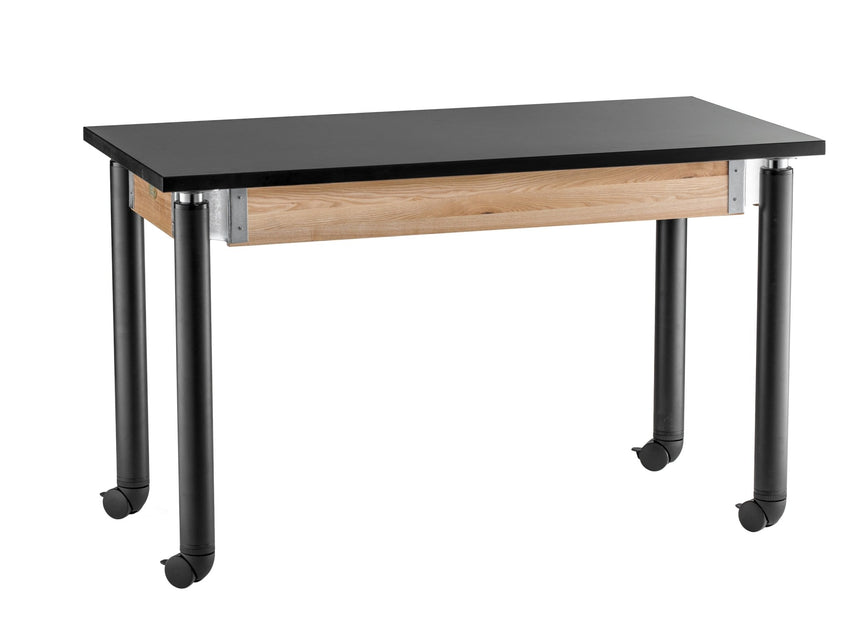 NPS Height Adjustable Science Lab Table, 30" X 60", Phenolic Top, Black Legs (National Public Seating NPS-SLT4-3060P) - SchoolOutlet