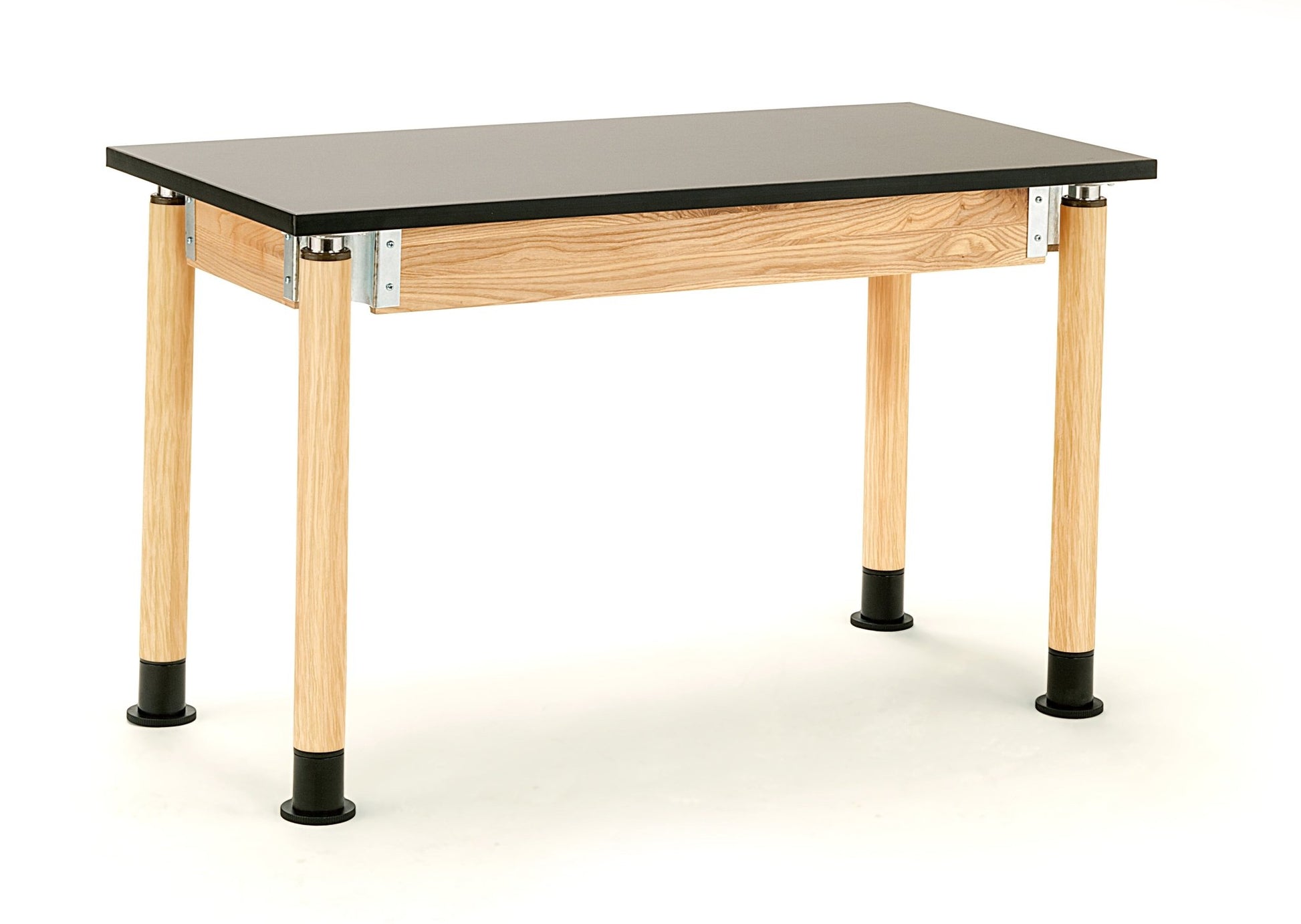 NPS Adjustable Science Lab Table - Chem-Res Top - Plain Front - Oak - 24" x 48" (National Public Seating NPS-SLT5-2448C) - SchoolOutlet