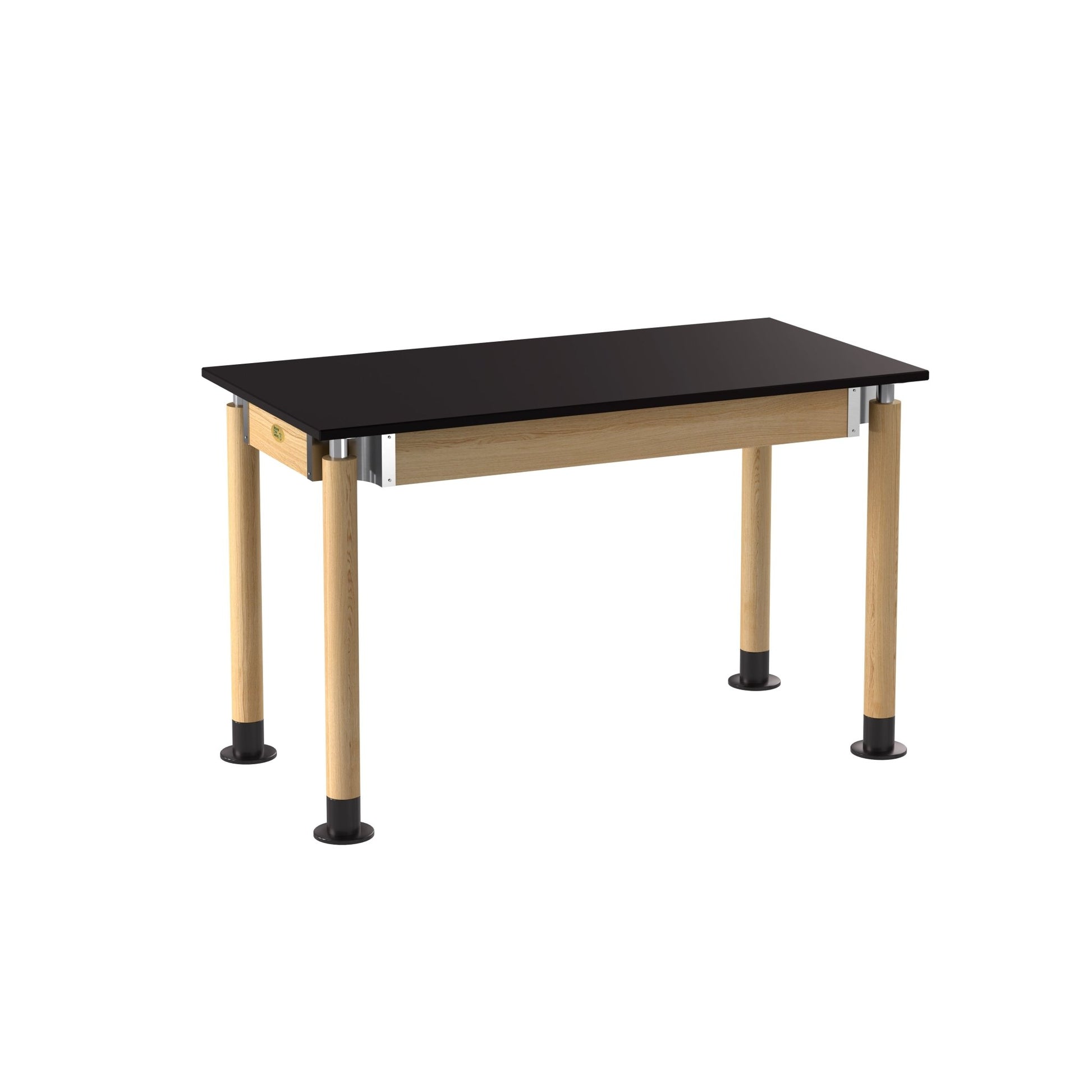 NPS Height Adjustable Science Lab Table, 24" X 48", Phenolic Top, Oak Legs (National Public Seating NPS-SLT5-2448P) - SchoolOutlet
