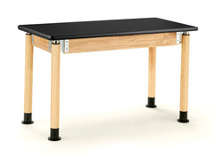NPS Signature Science Lab Table, Oak, 24 x 60, HPL Top, (National Public Seating NPS-SLT5-2460H)