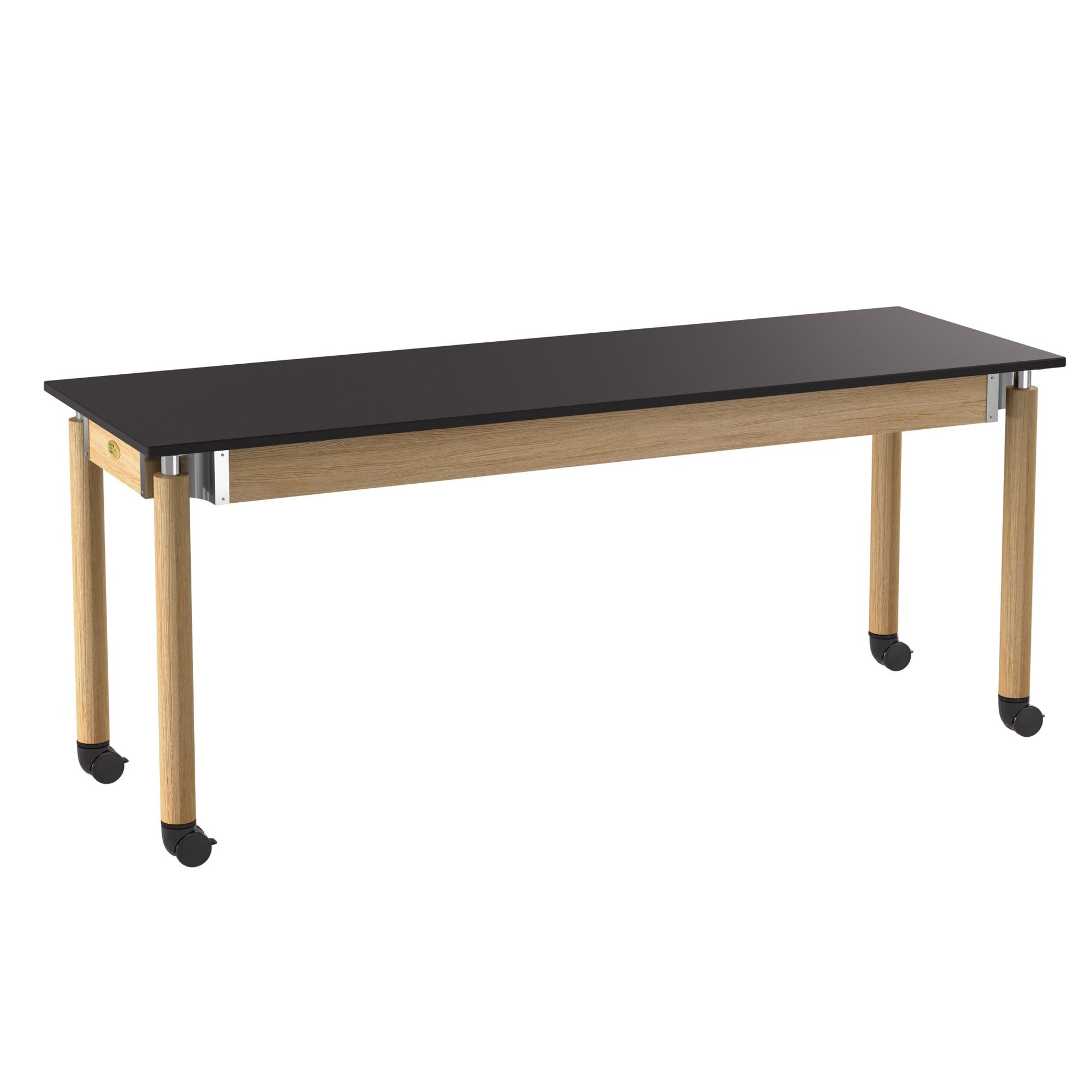 NPS Adjustable Science Lab Table - Chem-Res Top - Plain Front - Oak - 24" x 72" (National Public Seating NPS-SLT5-2472C) - SchoolOutlet