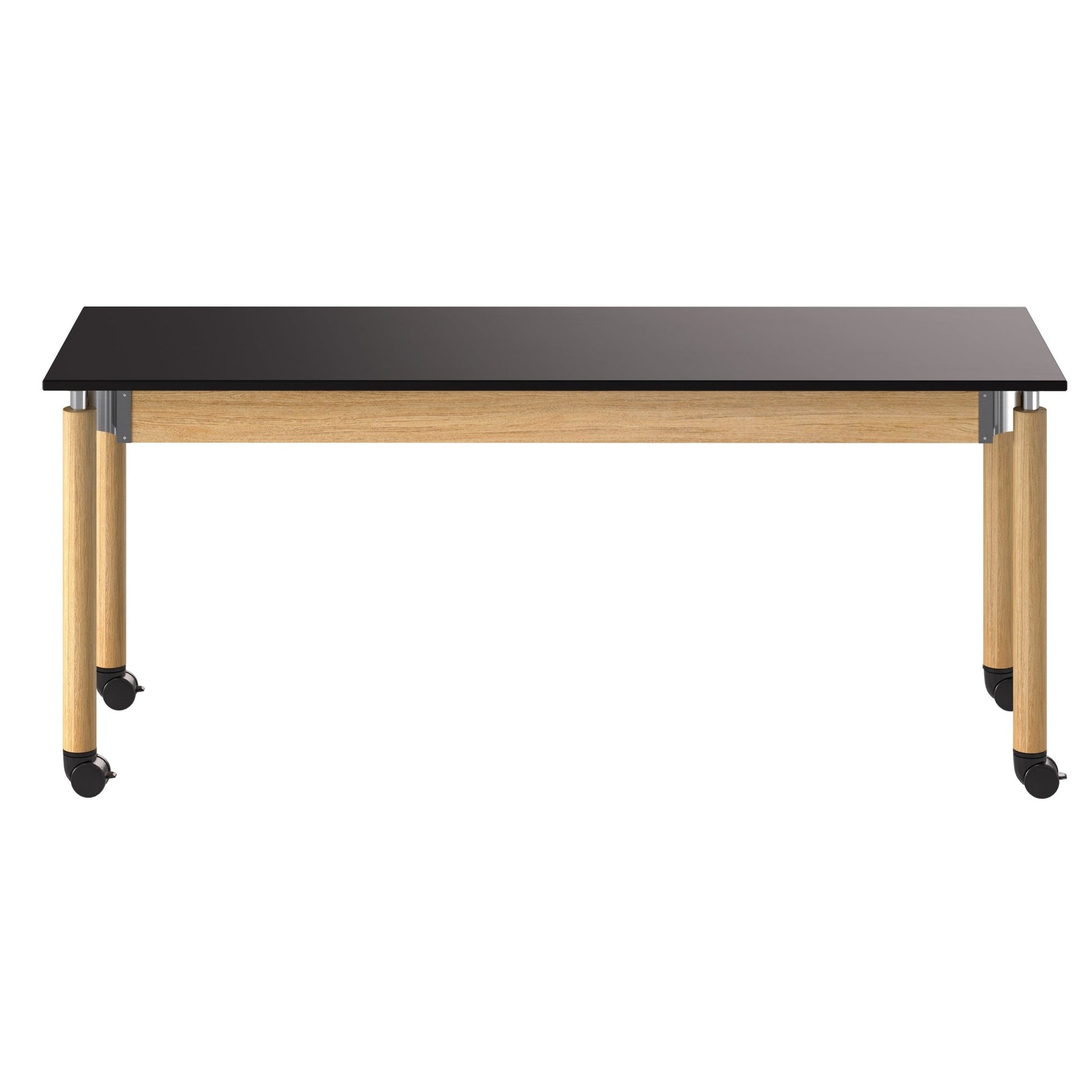 NPS Adjustable Science Lab Table - Chem-Res Top - Plain Front - Oak - 24" x 72" (National Public Seating NPS-SLT5-2472C) - SchoolOutlet