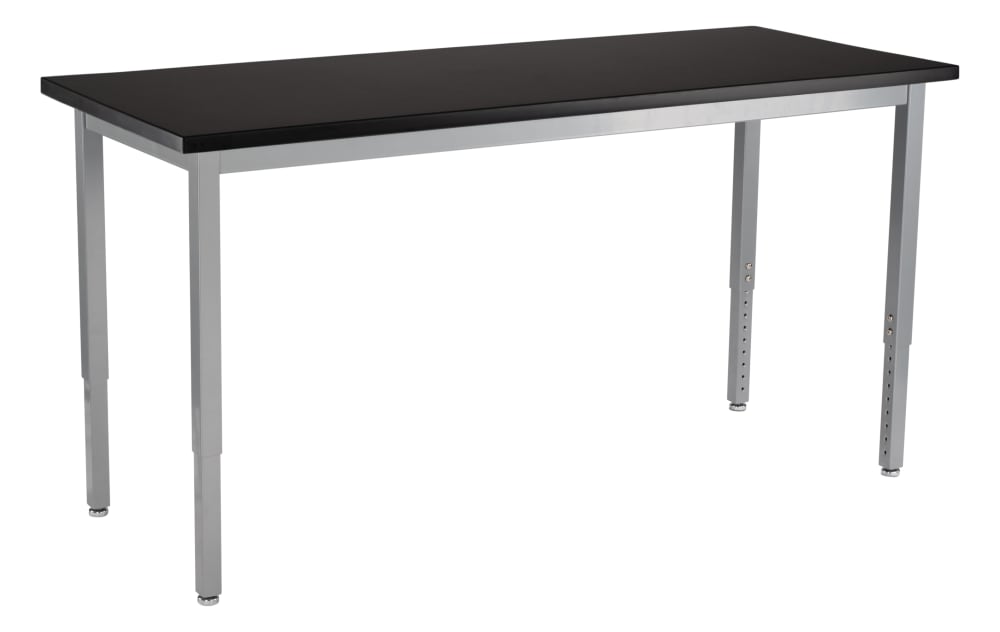 NPS Height Adjustable Science Lab Table, 30" X 72", Chemical Resistant Top, Steel Legs (National Public Seating NPS-SLT3-3072C) - SchoolOutlet