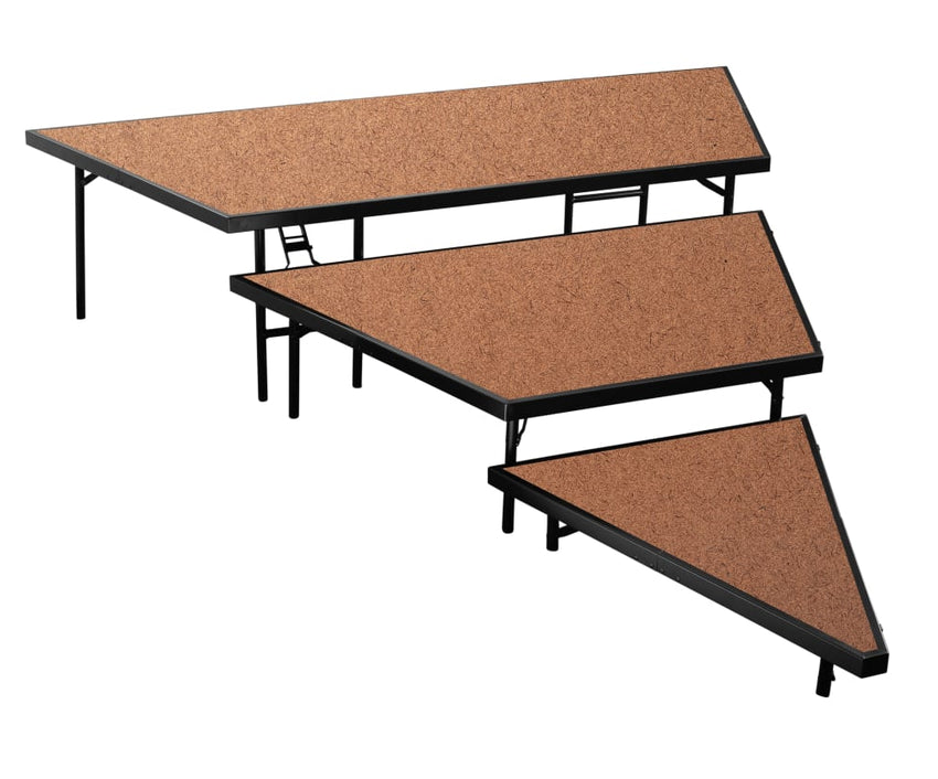 NPS Multi-Level Stage Pie or Rectangular Riser Set - Carpeted or Hardboard Deck - SchoolOutlet