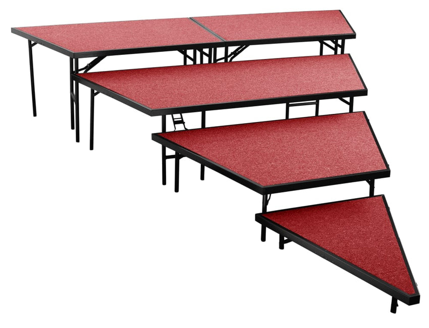 NPS Multi-Level Stage Pie or Rectangular Riser Set - Carpeted or Hardboard Deck - SchoolOutlet