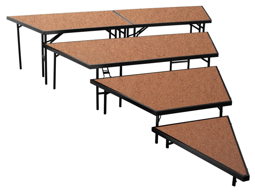 NPS Multi-Level Stage Pie or Rectangular Riser Set - Carpeted or Hardboard Deck - SchoolOutlet