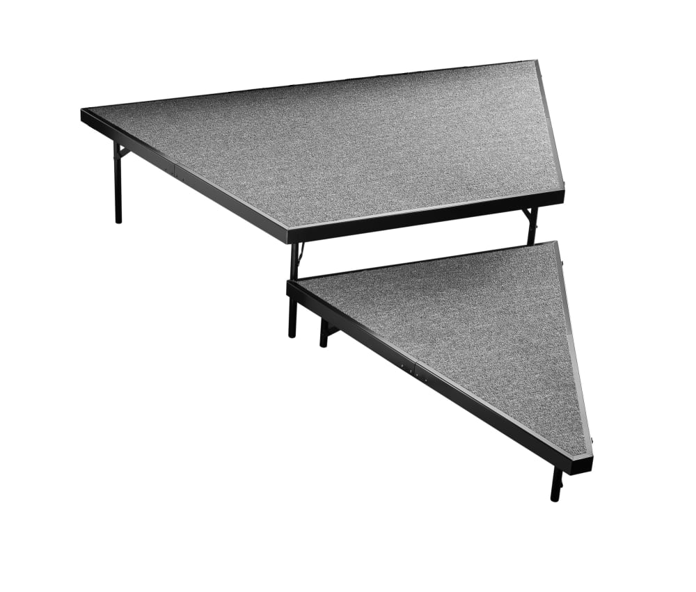 NPS Multi-Level Stage Pie or Rectangular Riser Set - Carpeted or Hardboard Deck - SchoolOutlet