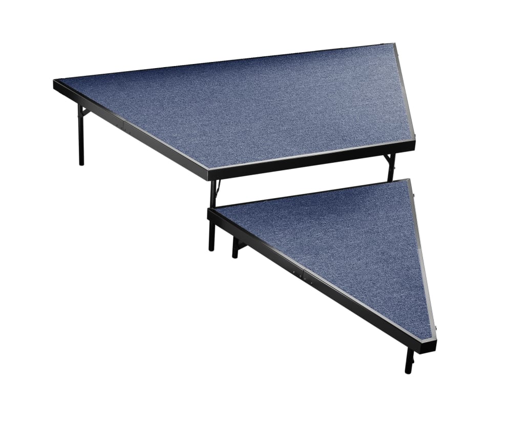 NPS Multi-Level Stage Pie or Rectangular Riser Set - Carpeted or Hardboard Deck - SchoolOutlet