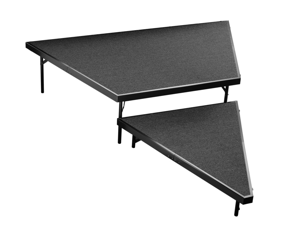 NPS Multi-Level Stage Pie or Rectangular Riser Set - Carpeted or Hardboard Deck - SchoolOutlet