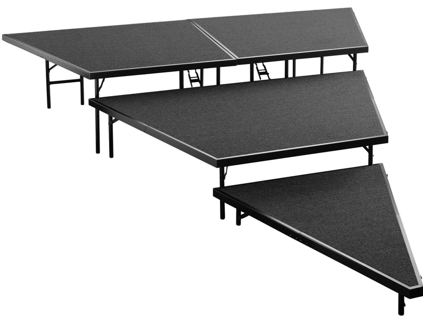 NPS Multi-Level Stage Pie or Rectangular Riser Set - Carpeted or Hardboard Deck - SchoolOutlet