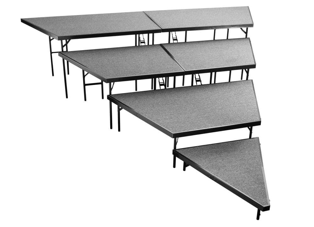 NPS Multi-Level Stage Pie or Rectangular Riser Set - Carpeted or Hardboard Deck - SchoolOutlet