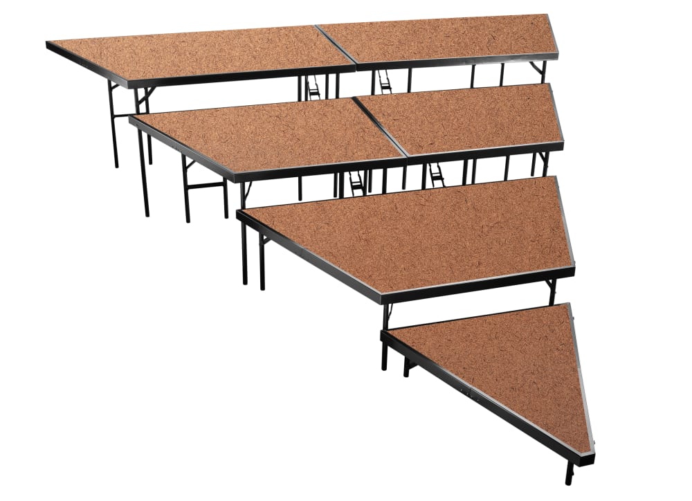 NPS Multi-Level Stage Pie or Rectangular Riser Set - Carpeted or Hardboard Deck - SchoolOutlet