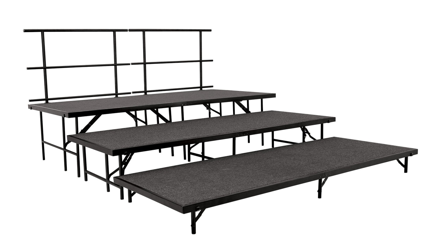 NPS Multi-Level Stage Pie or Rectangular Riser Set - Carpeted or Hardboard Deck - SchoolOutlet