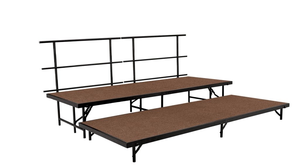 NPS Multi-Level Stage Pie or Rectangular Riser Set - Carpeted or Hardboard Deck - SchoolOutlet