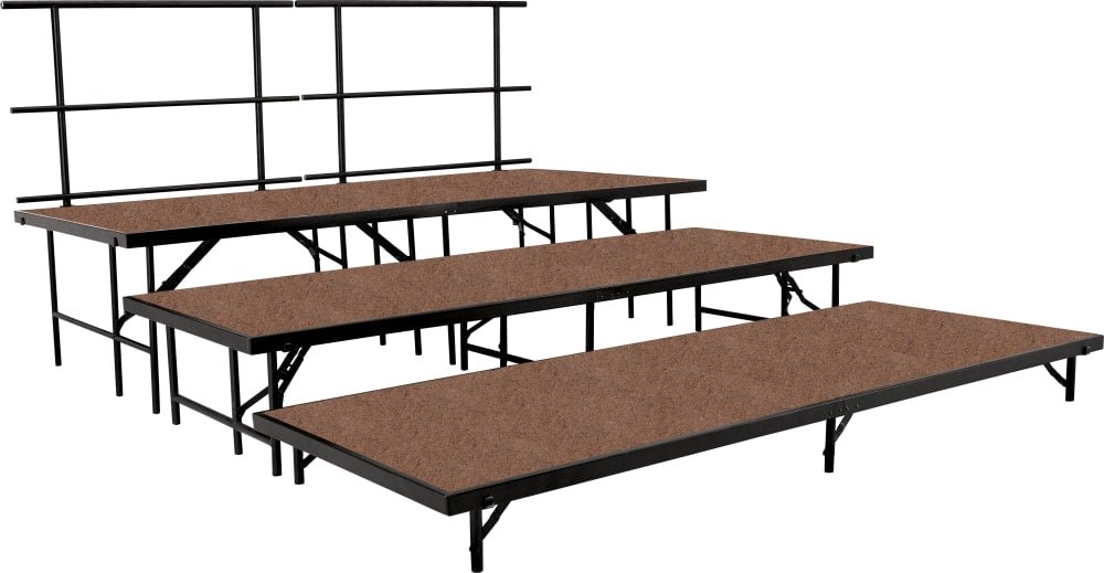 NPS Multi-Level Stage Pie or Rectangular Riser Set - Carpeted or Hardboard Deck - SchoolOutlet