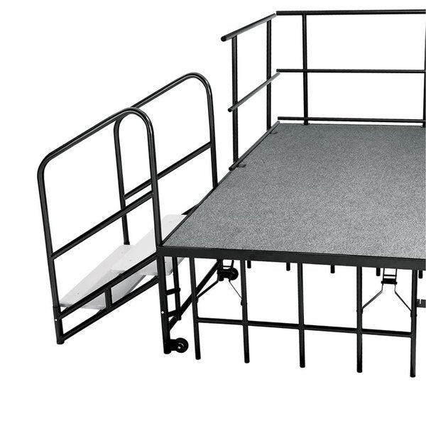 NPS Stage & Riser Steps with Guardrail for 24"H Stages (National Public Seating NPS-STP24) - SchoolOutlet