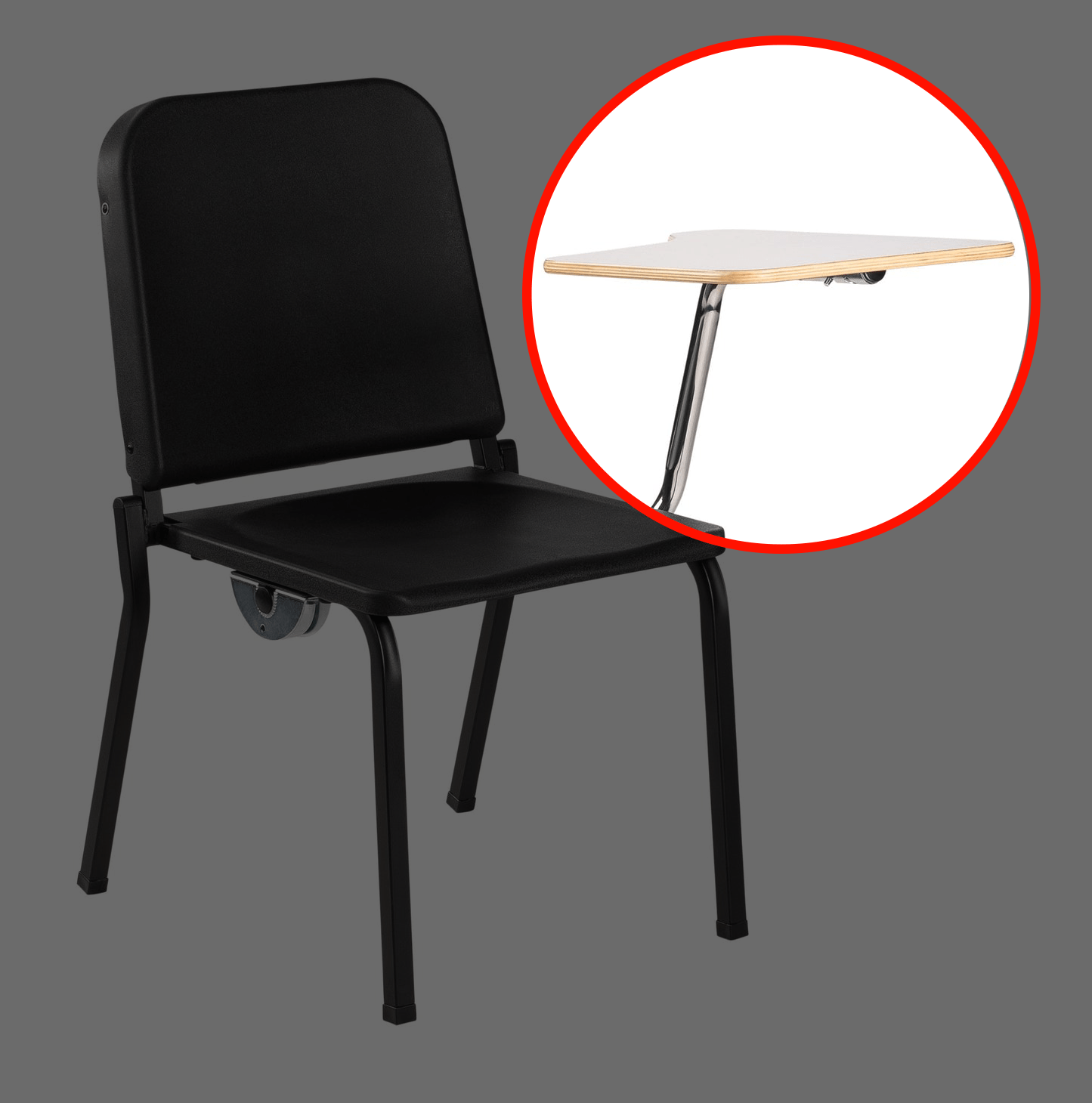 NPS Gray Removable Tablet Arm for 8200 Series Stack Chair - Left Hand (National Public Seating NPS-TA82L) - SchoolOutlet