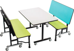 NPS ToGo Booth Set, (1) 30"x48" Table and (2) 48" Benches, MDF Core (National Public Seating NPS-TGBTH3048MDPE)