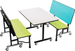NPS ToGo Booth Set, (1) 30"x48" Table and (2) 48" Benches, Particleboard Core (National Public Seating NPS-TGBTH3048PBTM)