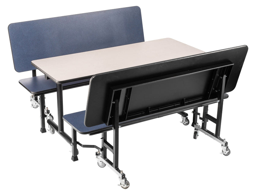 NPS ToGo Booth Set, (1) 30"x60" Table and (2) 60" Benches, MDF Core (National Public Seating NPS-TGBTH3060MDPE) - SchoolOutlet