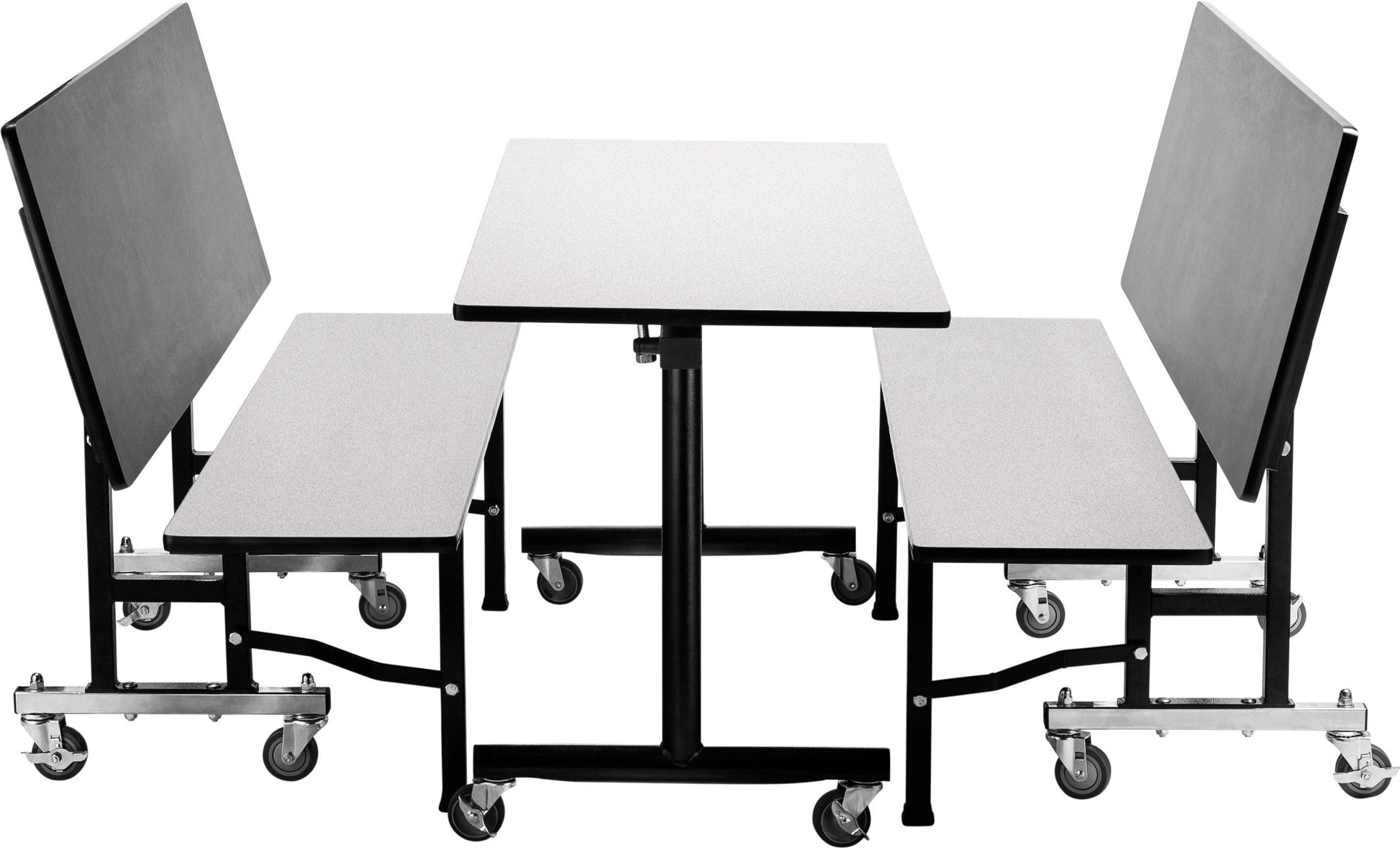 NPS ToGo Booth Set, (1) 30"x60" Table and (2) 60" Benches, Particleboard Core (National Public Seating NPS-TGBTH3060PBTM) - SchoolOutlet