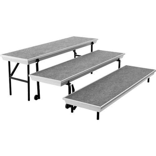 NPS TransPort 3-Level Tapered Riser - 54"W x 72"D x 24"H (National Public Seating NPS-TPR72) - SchoolOutlet