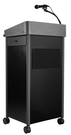 Oklahoma Sound Greystone Lectern with Sound, Charcoal (Oklahoma Sound OKL-GSL-S)