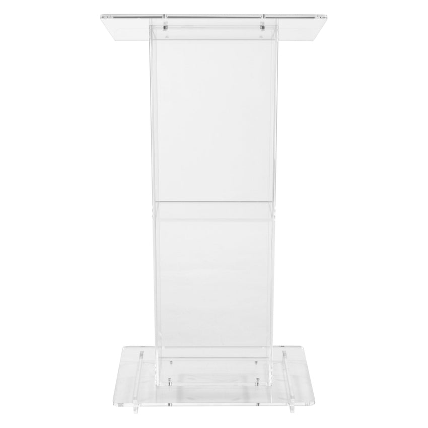 Oklahoma Sound Clear Acrylic Lectern with Shelf (Oklahoma Sound OKL-401S) - SchoolOutlet