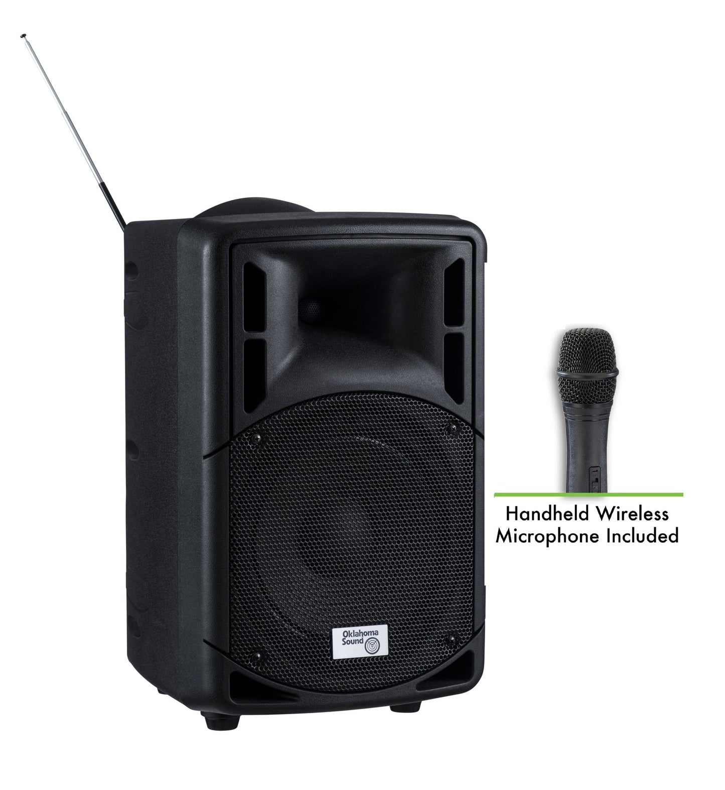 Oklahoma Sound - PRA-8000-PRA8-5 - 40 Watt Wireless PA System w/ Wireless Handheld Mic (Oklahoma Sound OKL-PRA-8000-PRA8-5) - SchoolOutlet