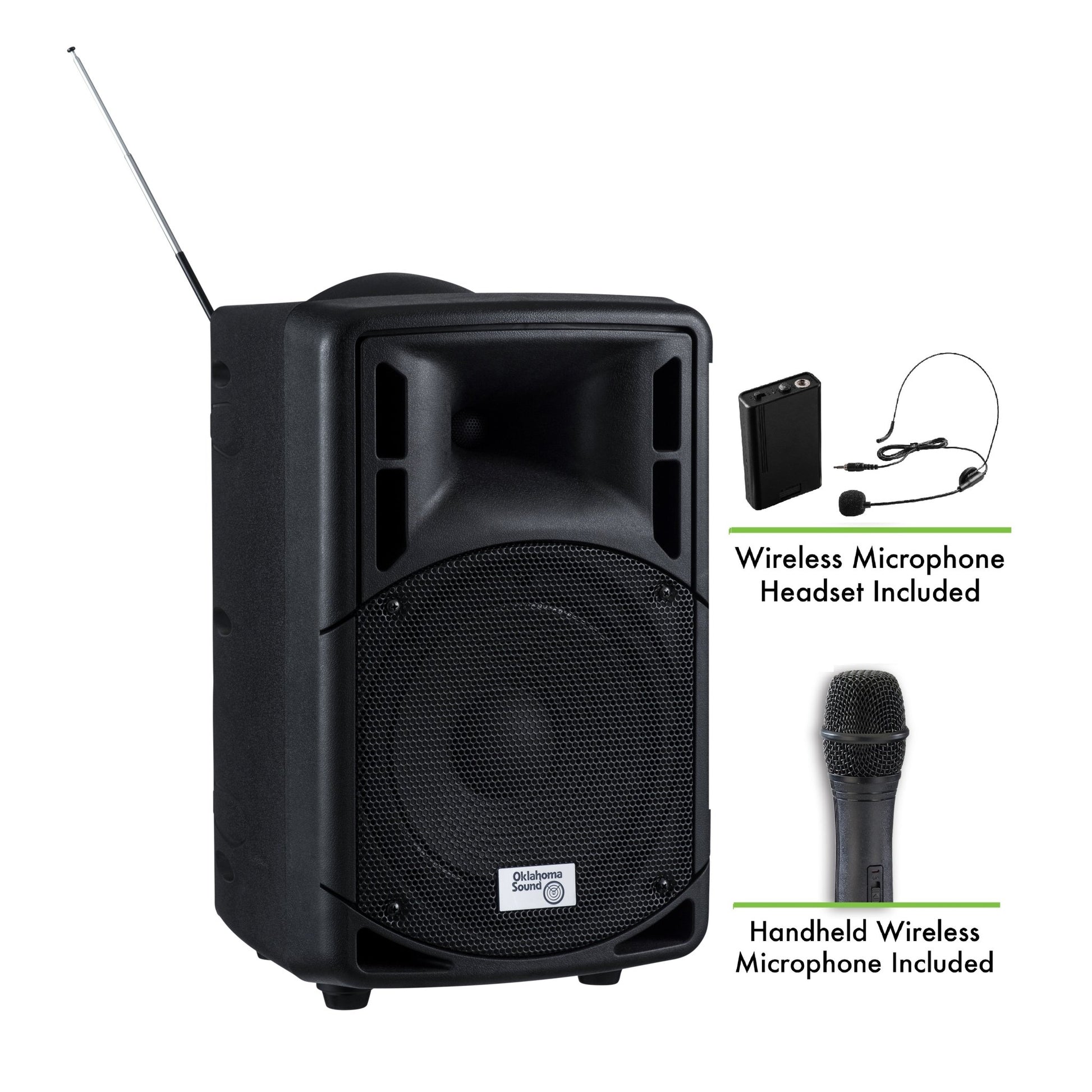 Oklahoma Sound - PRA-8000-PRA8-7 - 40 Watt Wireless PA System w/ Wireless Headset Mic (Oklahoma Sound OKL-PRA8-7) - SchoolOutlet