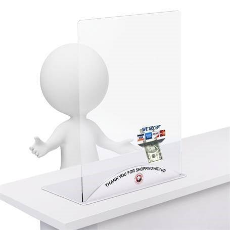 Pacesetter Awards SG2022 - Clear Acrylic Table Top Sneeze Guard 23 1/2" W x 31 1/2" H x 15" D 1/4" Thick - SchoolOutlet