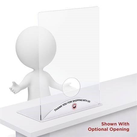 Pacesetter Awards SG2022E - 1/8" Clear Acrylic Table Top Sneeze Guard 23 1/2" W x 31 1/2" H x 15" D 1/8" Thick - SchoolOutlet