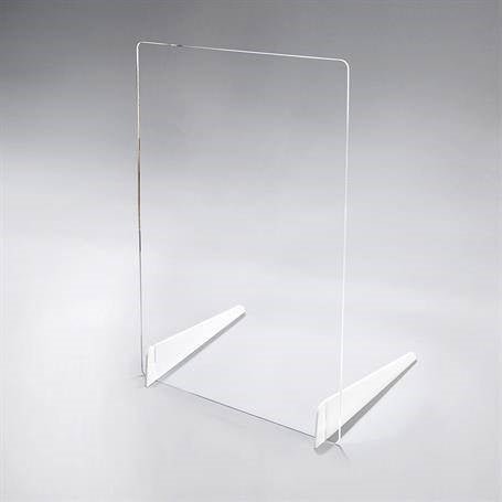 Pacesetter Awards SG2025 - Clear Acrylic Sneeze Guard With Double Legs 23 1/2"W x 31 1/2"H x 20 1/2"D - SchoolOutlet