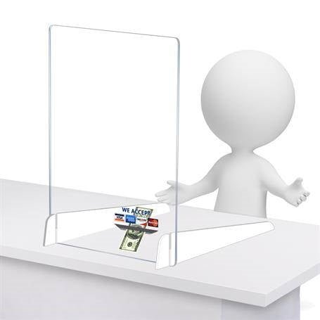 Pacesetter Awards SG2025 - Clear Acrylic Sneeze Guard With Double Legs 23 1/2"W x 31 1/2"H x 20 1/2"D - SchoolOutlet