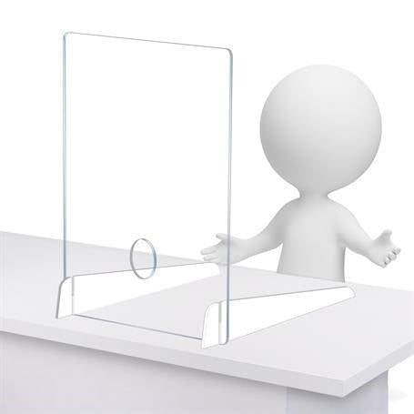 Pacesetter Awards SG2025 - Clear Acrylic Sneeze Guard With Double Legs 23 1/2"W x 31 1/2"H x 20 1/2"D - SchoolOutlet