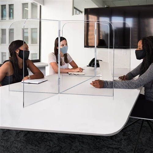 Pacesetter SG2039A - 1/4" Acrylic Small Interlock 7 Panel Tabletop Partition 89" W x 23 1/2" H x 34 1/4" D - SchoolOutlet