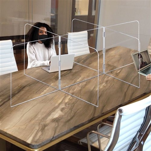 Pacesetter SG2039B - 1/4" Acrylic Large Interlock 7 Panel Tabletop Partition 89" W x 23. 1/2" H x 45 1/4" D - SchoolOutlet