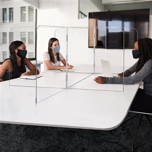 Pacesetter SG2039B - 1/4" Acrylic Large Interlock 7 Panel Tabletop Partition 89" W x 23. 1/2" H x 45 1/4" D - SchoolOutlet
