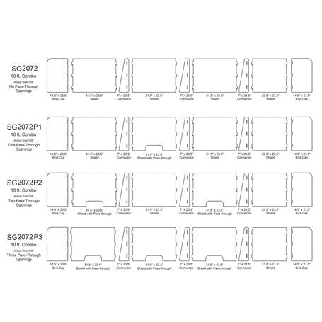 Pacesetter Awards SG2072P2 - 4 Panel Interlocking Counter Barrier Partition With Two Openings - SchoolOutlet