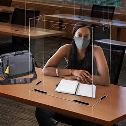 Pacesetter SG3092B - Large Foldable Portable Tabletop PETG Barrier 22 3/8"W x 20"H x 13 1/2"D