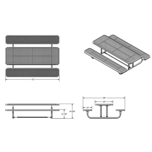 UltraPlay 6' Portable Rectangular Preschool Kids Picnic Table (Playcore PLA-158PS-V6) - SchoolOutlet