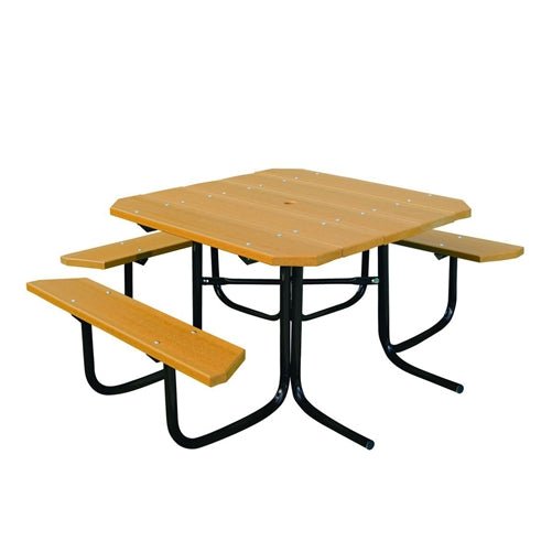 UltraPlay 48" Wood Finish ADA Square Table with 3-seat (Playcore PLA-358H) - SchoolOutlet
