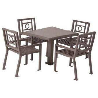 UltraPlay 36" Huntington Outdoor Square Table with 4 Chair set (Playcore PLA-50SM-HX) - SchoolOutlet