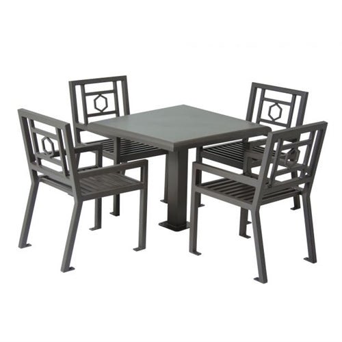 UltraPlay 36" Huntington Outdoor Square Table with 4 Chair set (Playcore PLA-50SM-HX) - SchoolOutlet