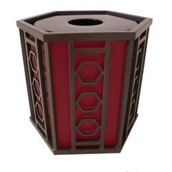 UltraPlay Huntington Trash Receptacle With Flat Top Lid and Heavy Duty Plastic Liner - 32 Gallon